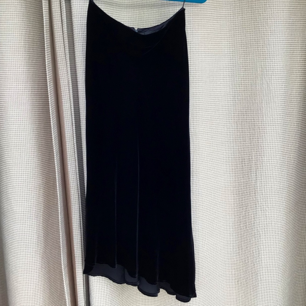 A.B.S. Evening Allen Schwartz Black Velvet Asymmetric Skirt